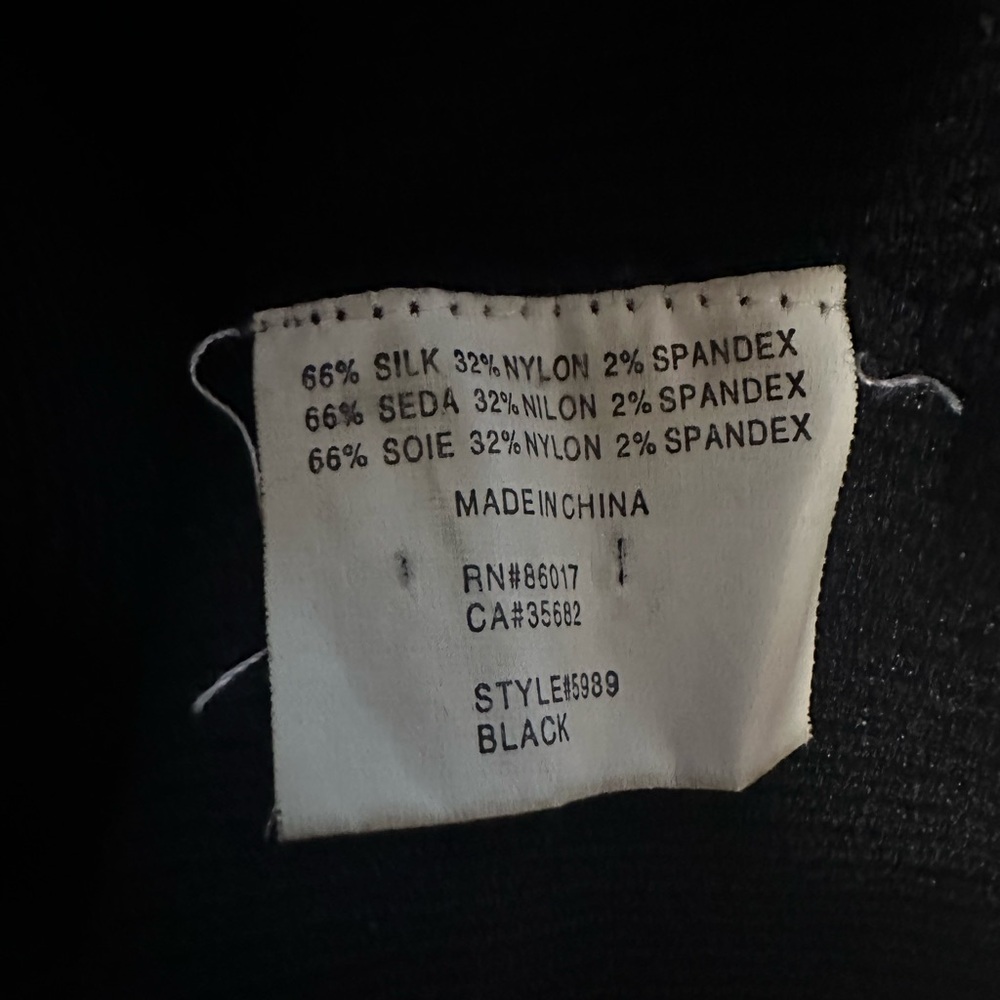 Bebe Elegant Black Long Sleeve Top with Shawl Collar - Picture 9 of 9